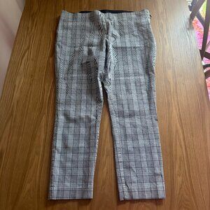 A New Day Skinny Ankle High Rise Plaid Pants Women 18R (Inseam 26)‎ Gray Stretch